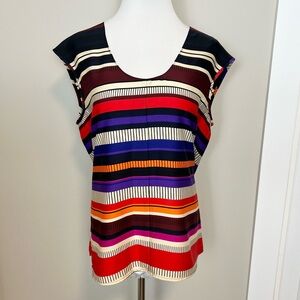 J. Crew Red and Purple Striped Tank Top